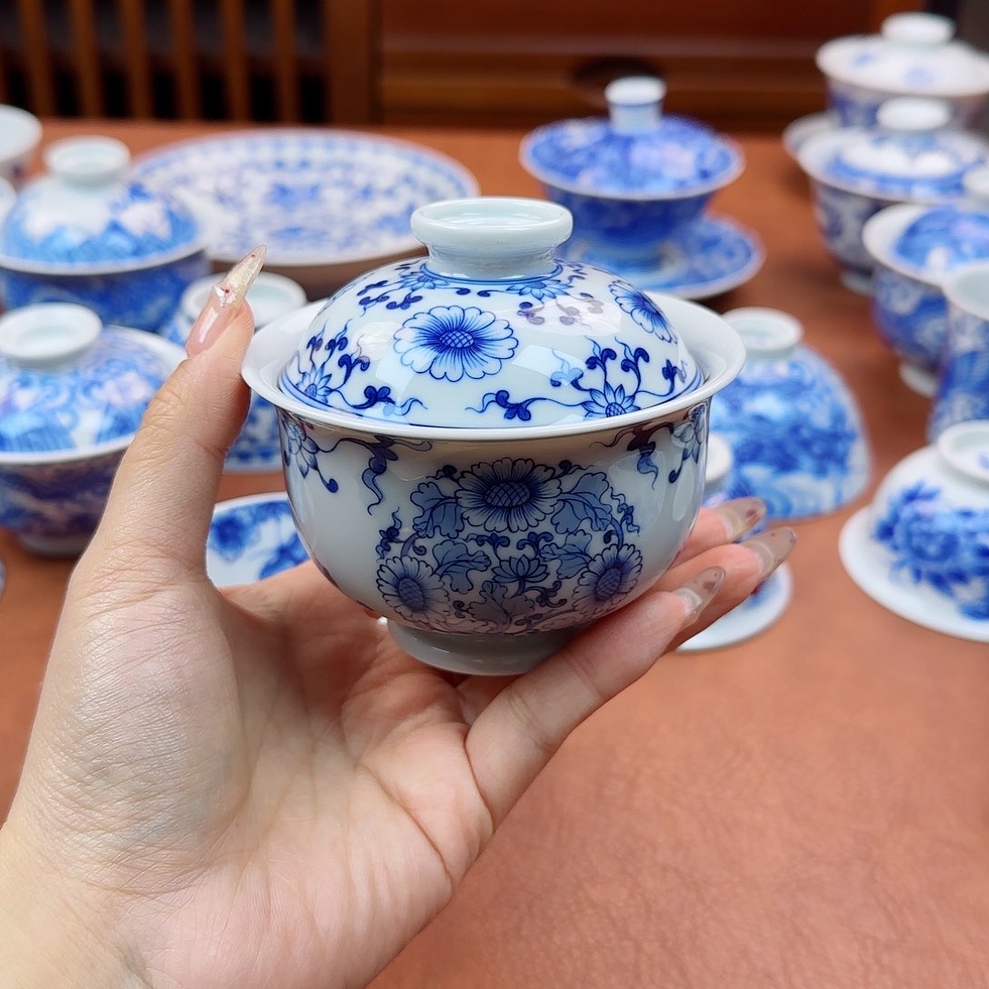 u****8景德镇陶瓷手绘盖碗微瑕