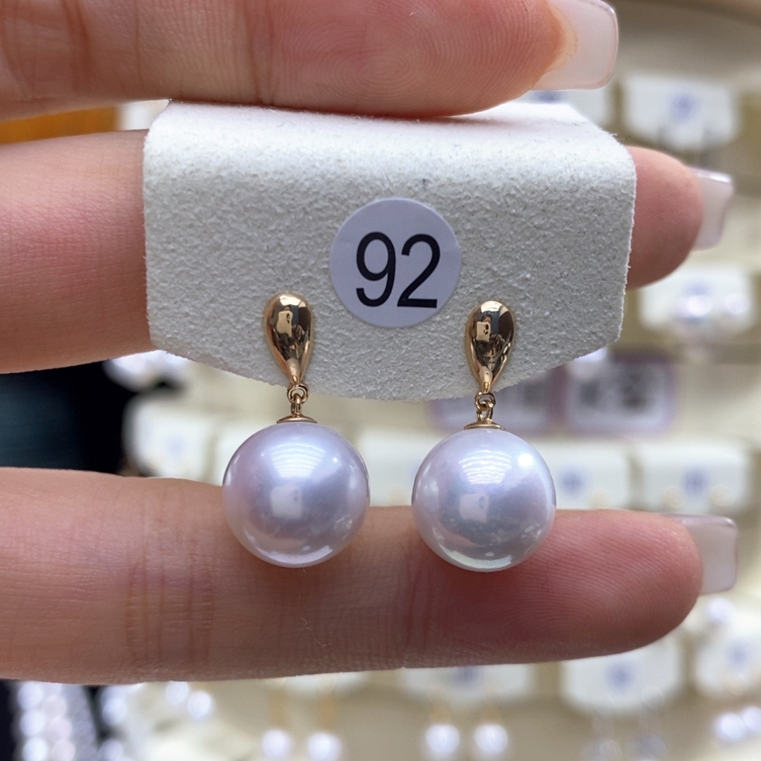 淡水珍珠耳饰18K金镶嵌