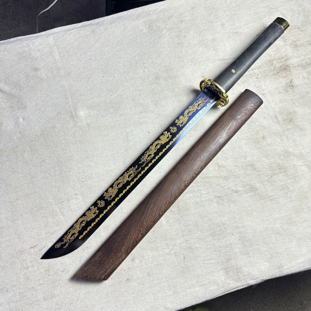 1205 龙泉昊天宝剑高猛钢锦衣卫鸡翅木未开刃