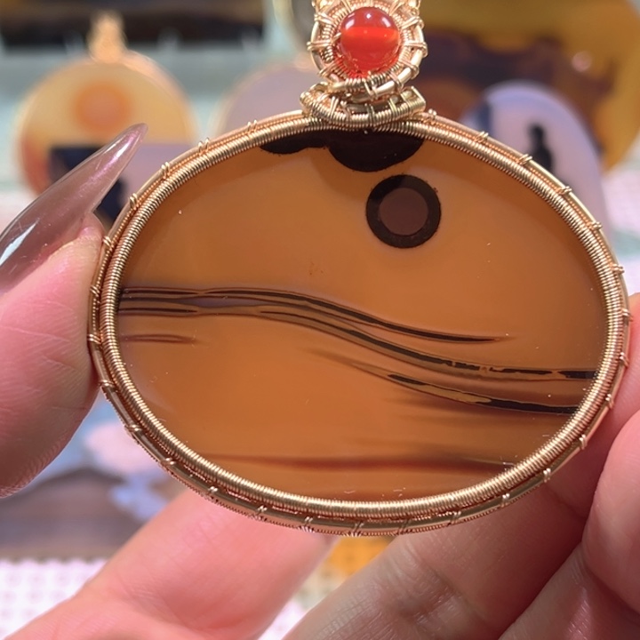 泥***人玛瑙/玉髓合金颈饰