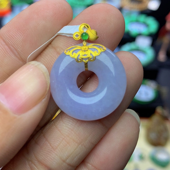 翡翠手链18K金镶嵌翡翠 