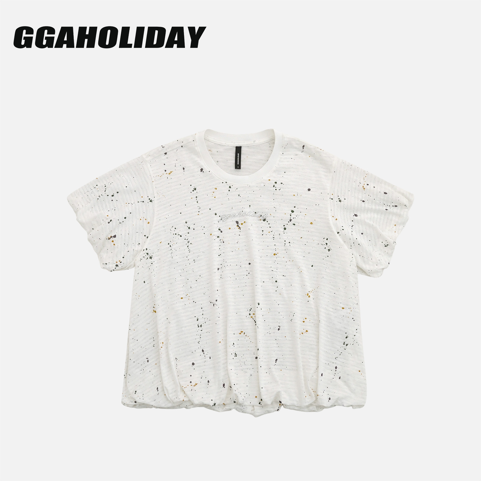 GGAHOLIDAY夏季休闲时尚宽松洋气设计新款透气百搭显瘦T恤-152685