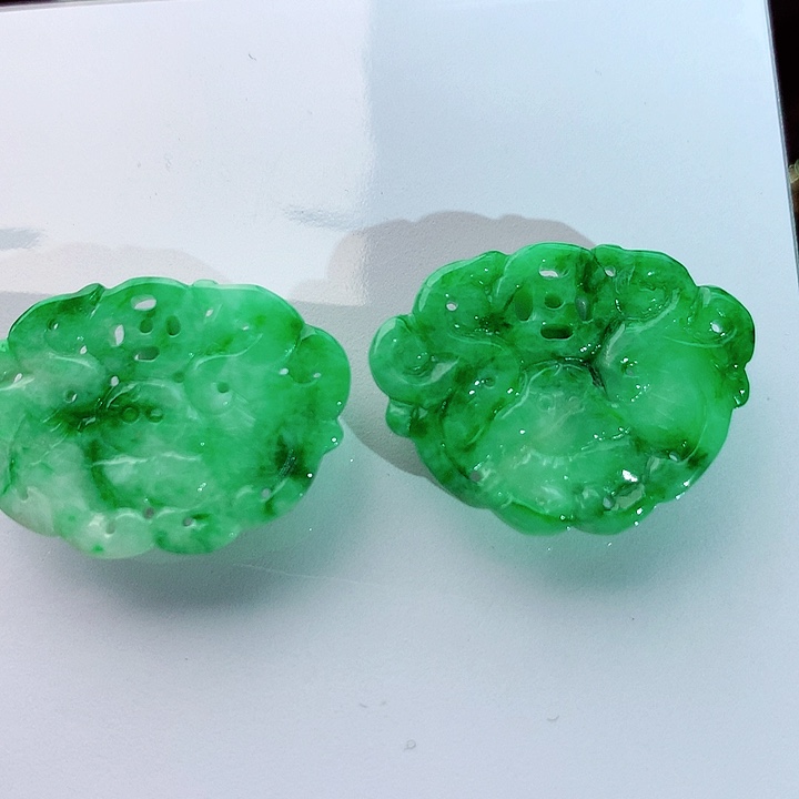 翡翠未镶嵌耳饰A货