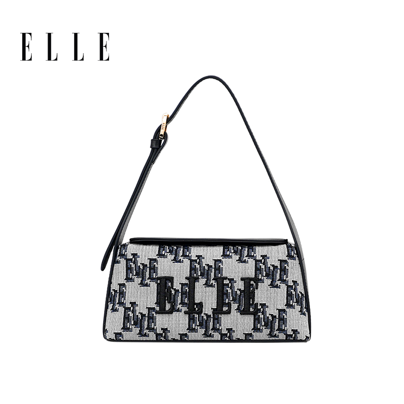 ELLE25年{一秒入夏}新款时尚复古设计师老花手拎百搭斜挎包46695
