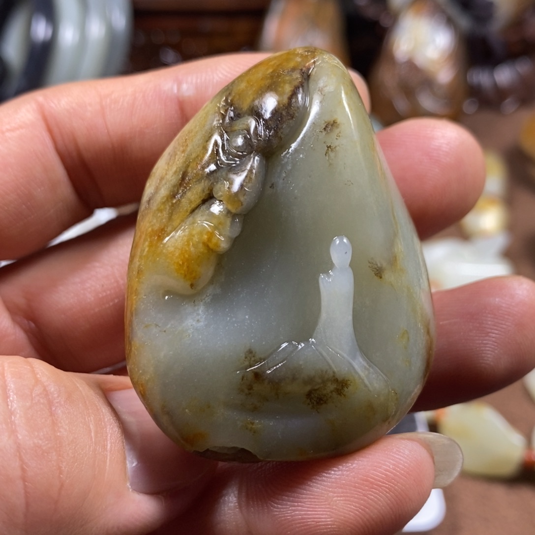 和田玉未镶嵌挂件