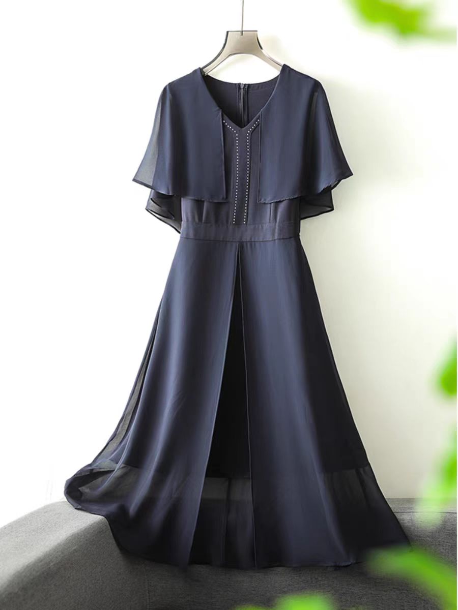 GLB61  高级轻奢斗篷式时尚穿搭显瘦连衣裙