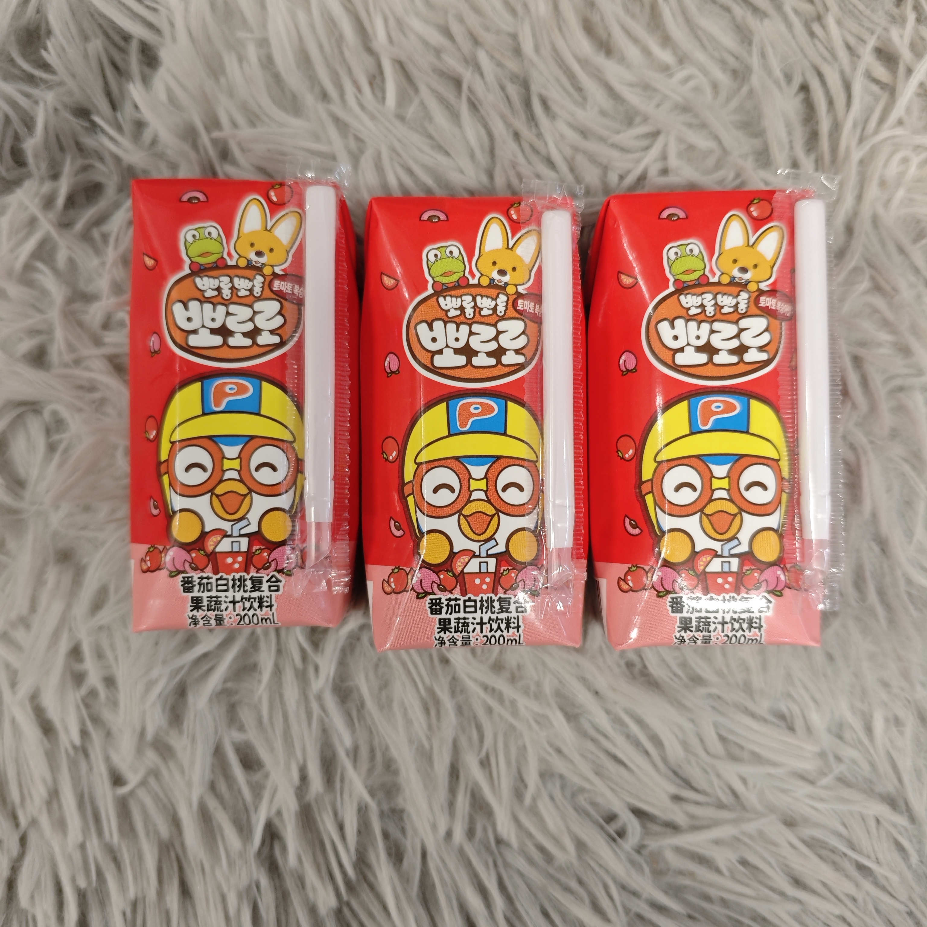 （3瓶）啵乐乐番茄白桃复合果蔬汁饮料