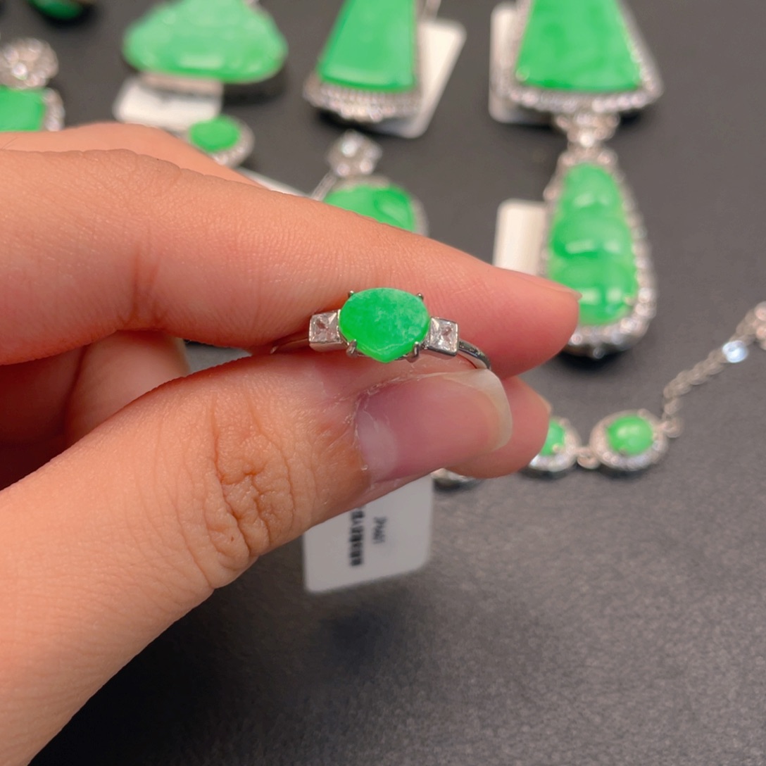 翡翠银S925镶嵌吊坠(不含链)