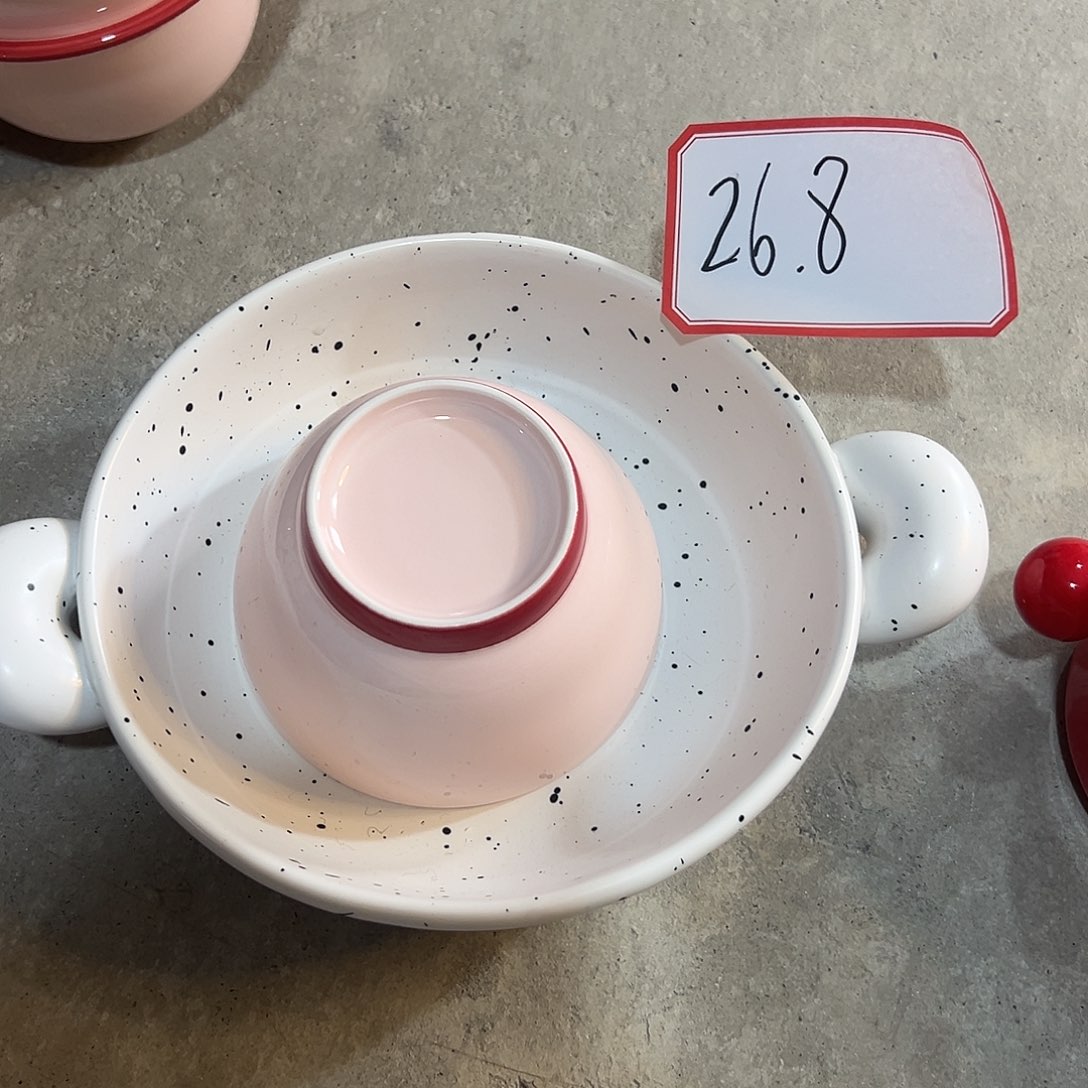 瓷白色泼墨双耳送米其林葫芦碗