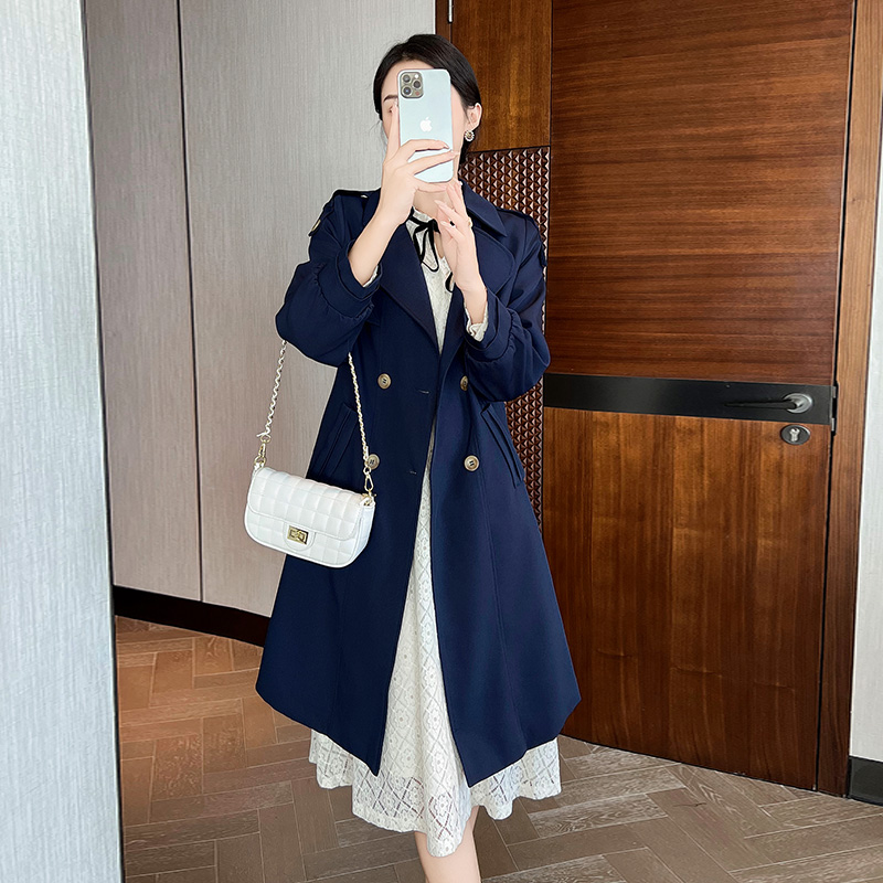 奢姿2025秋装新款大码女装胖mm气质翻领灯笼袖通勤减龄风衣外套