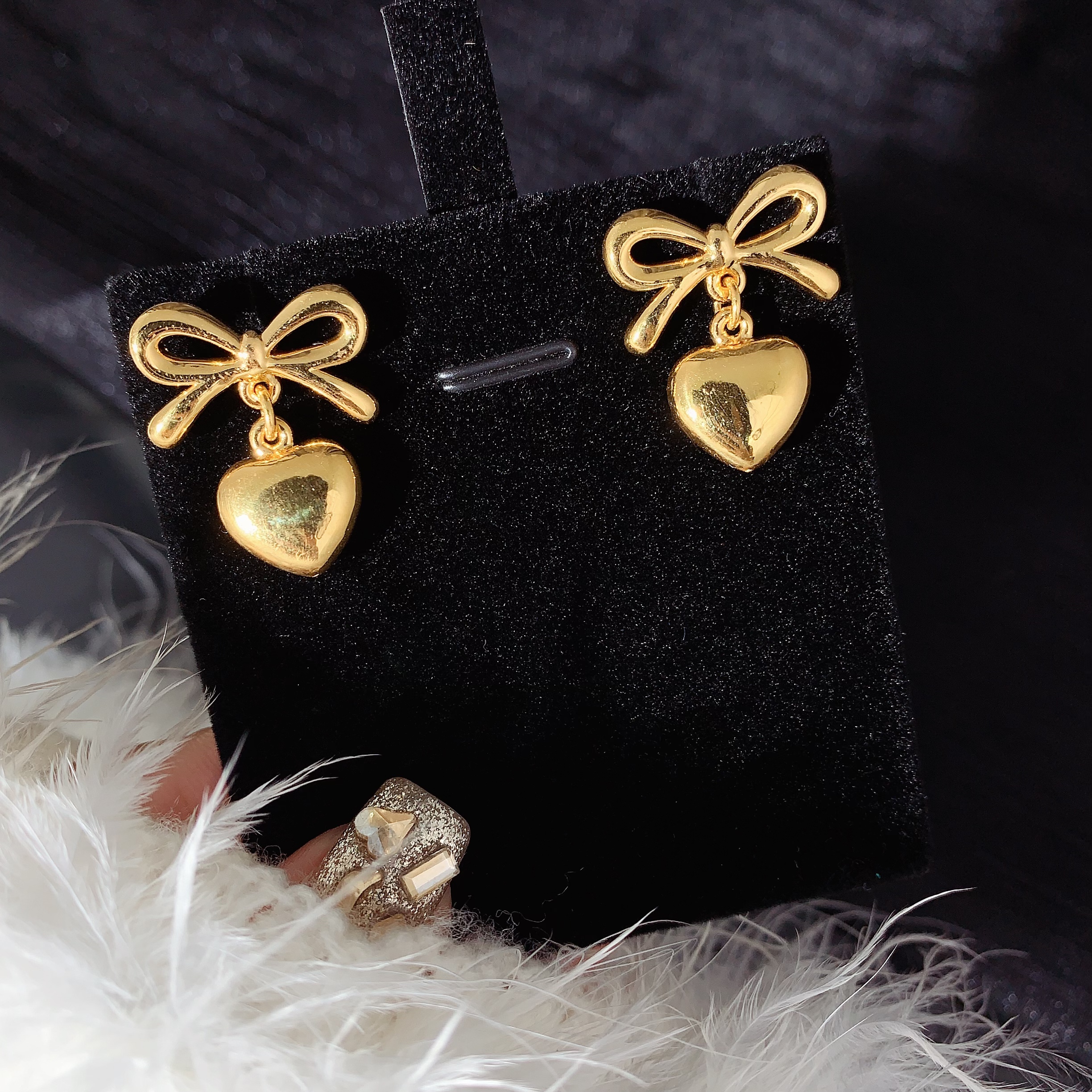 【伟新源】足金999  5D工艺  蝴蝶结爱心直针5.69克