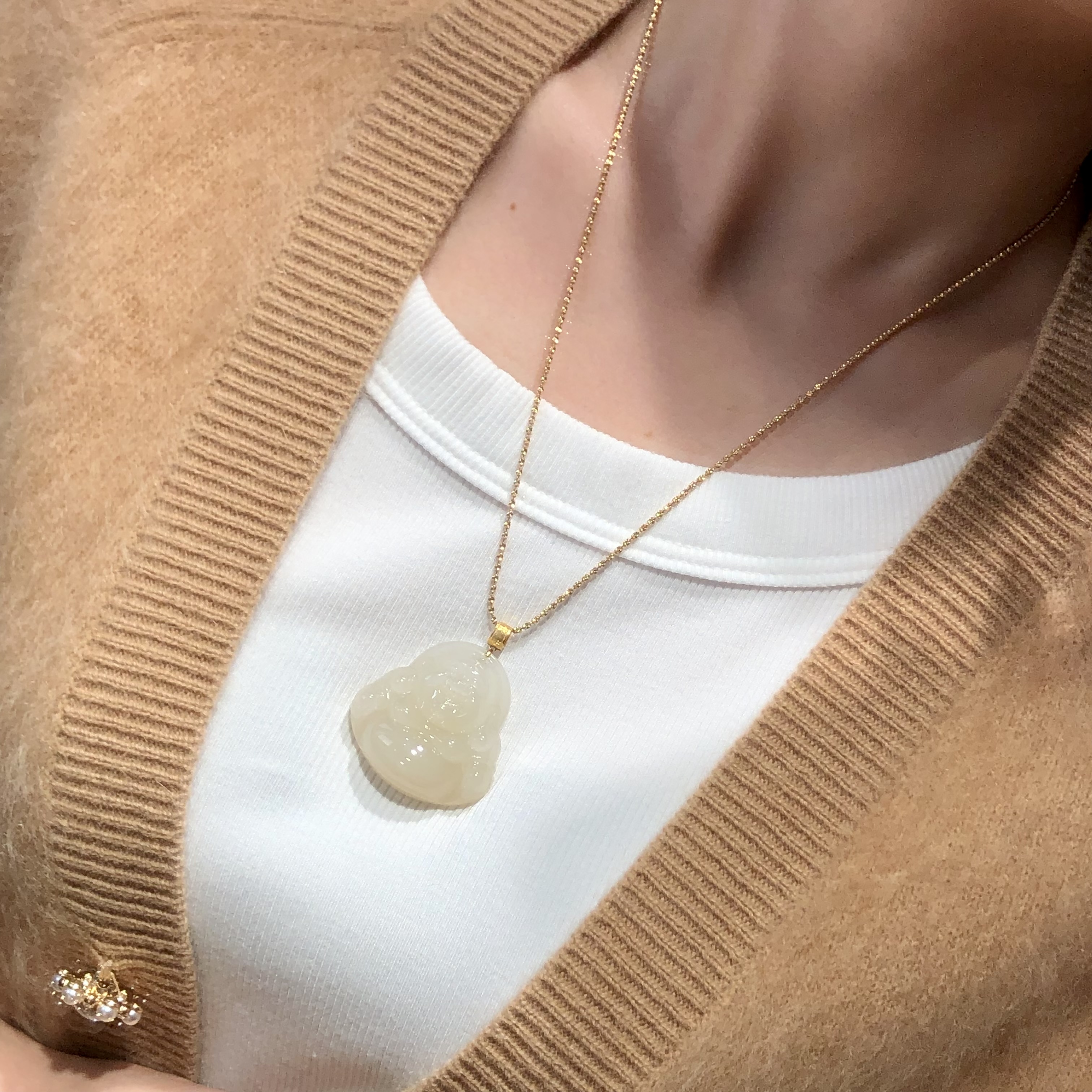 佛公和田玉吊坠（不含链） J260391