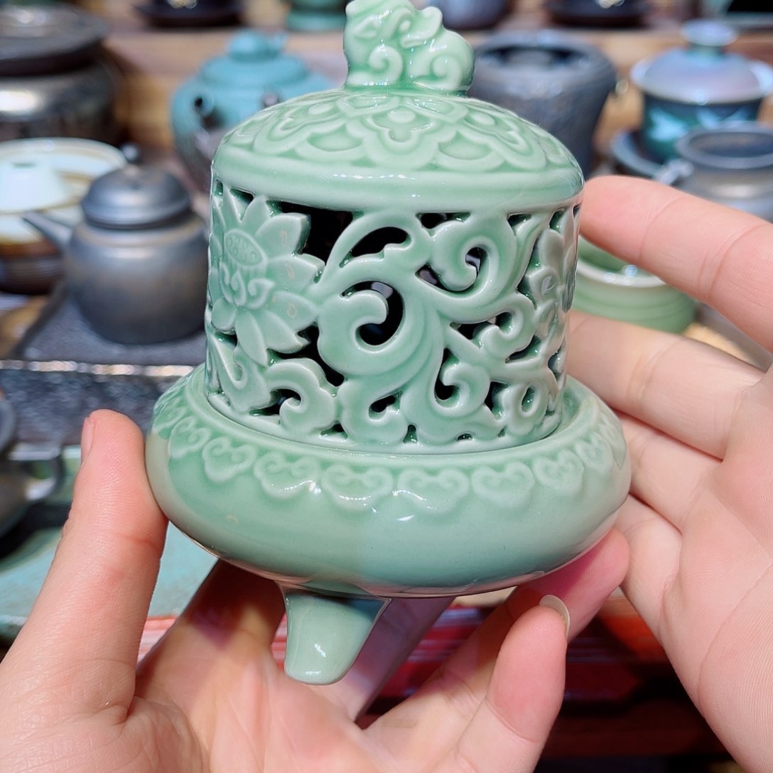 陶瓷香炉茶具摆件