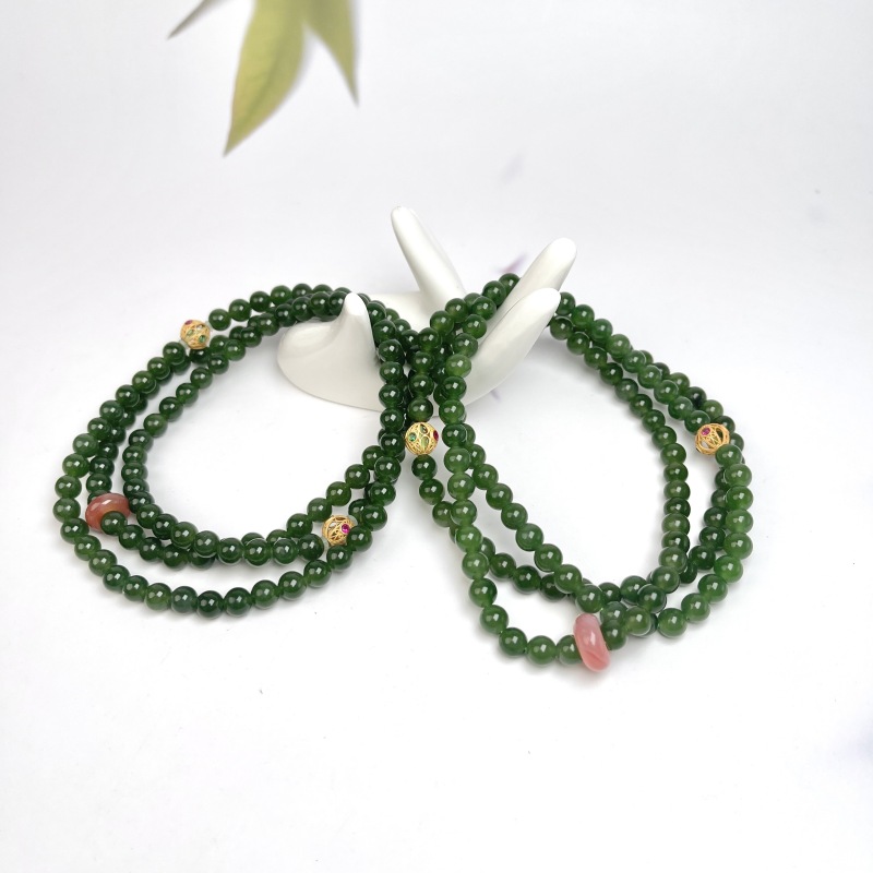 精致款~石惑珠宝~碧玉四圈手串约6mm-多样性发一~介意勿拍