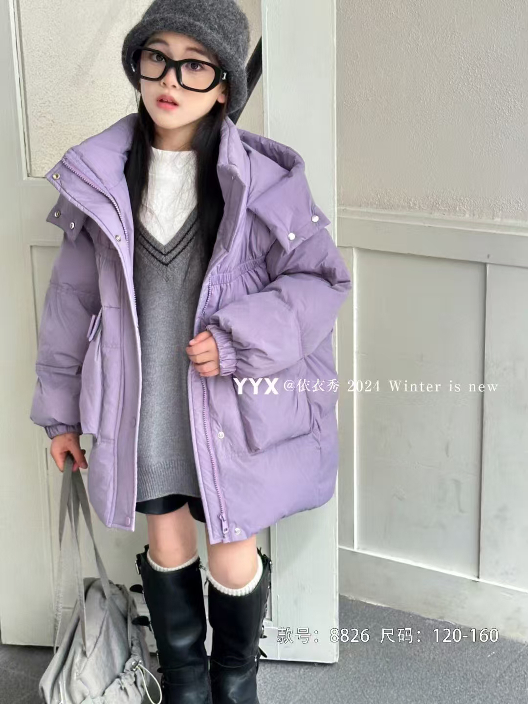 中童中长款洋气时尚爆款加厚羽绒服120-150