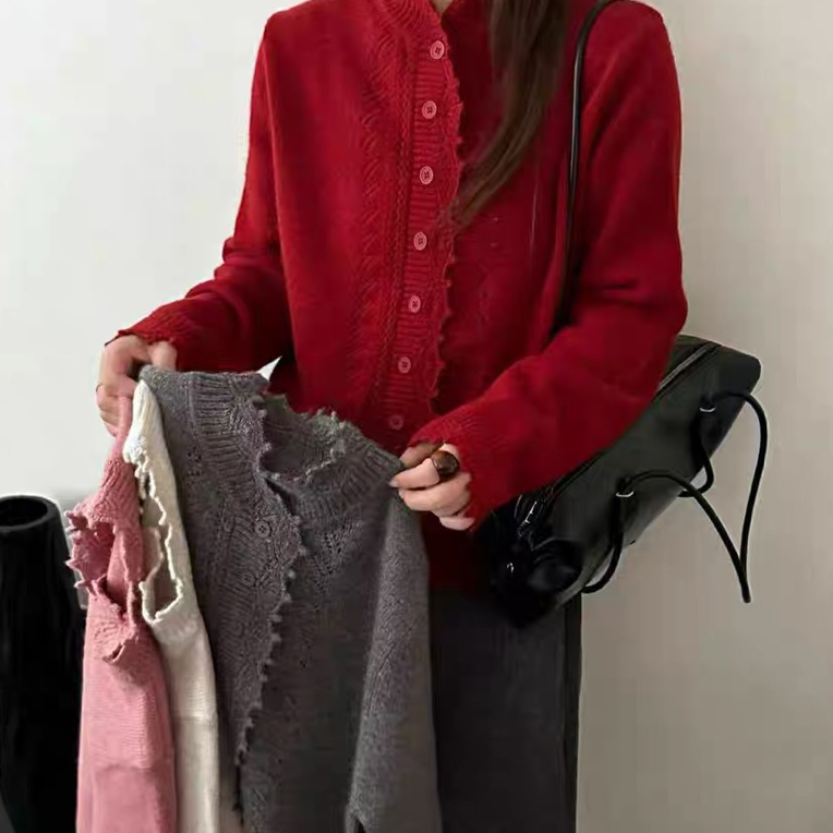 邹先森556-29高货花边设计感毛衣针织衫上衣时尚百搭