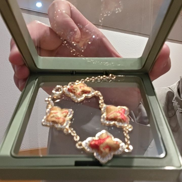 织绣四芒星锦鲤色蜀锦手链