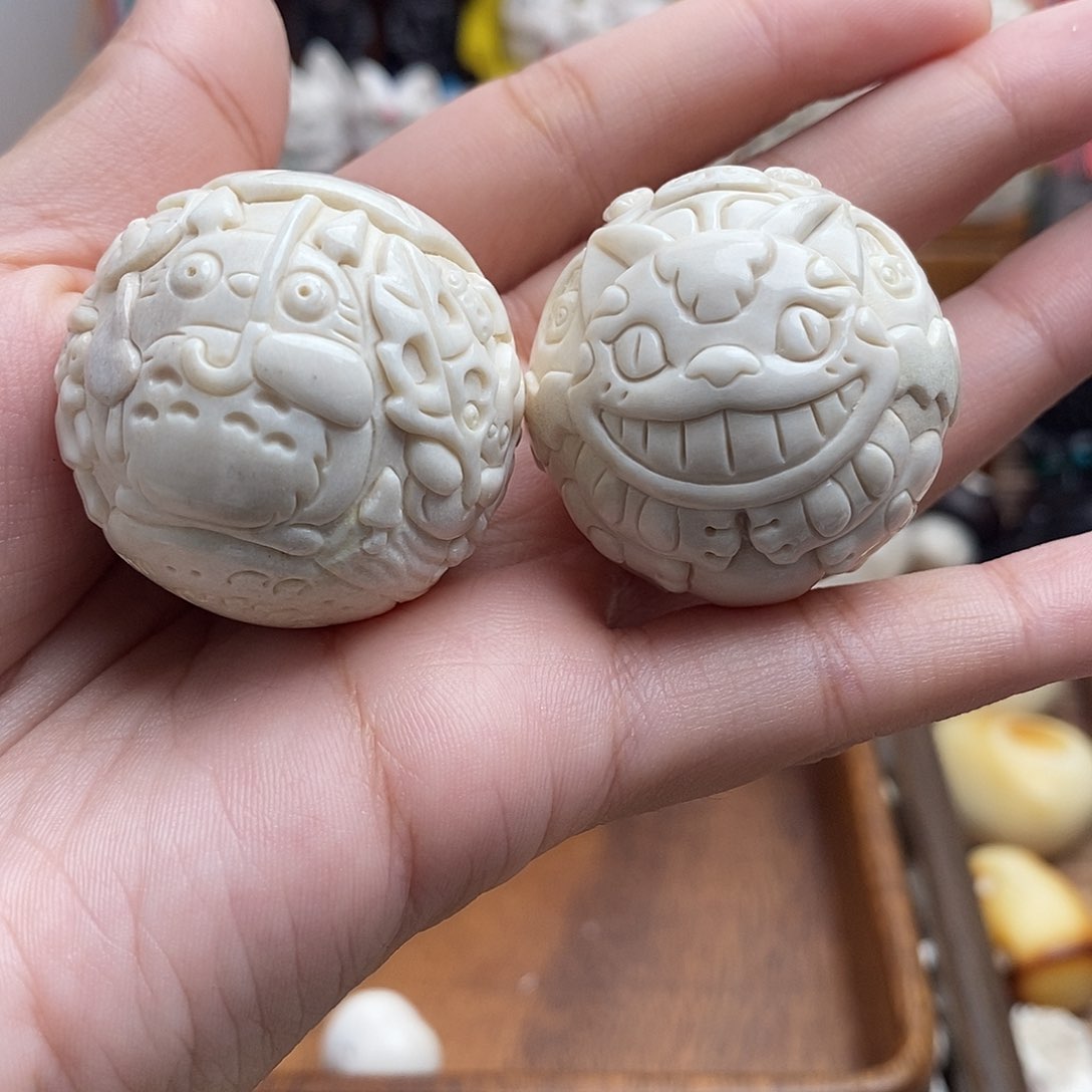 鹿骨把件c34龙猫手球36尺寸