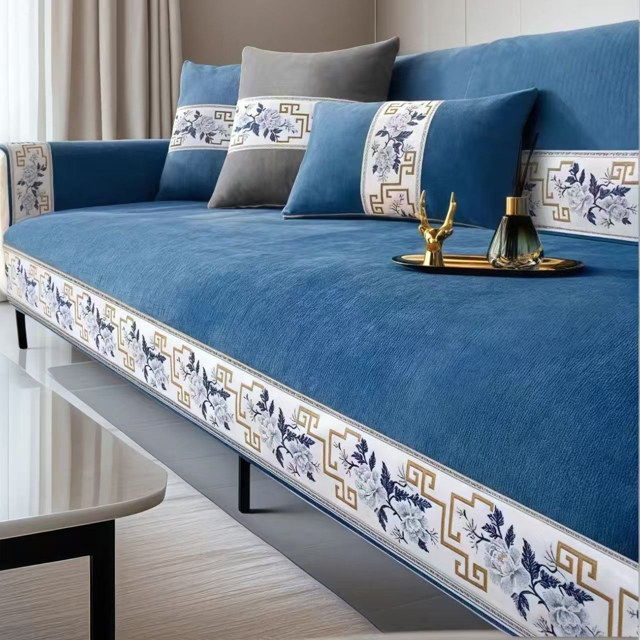 雪尼尔沙发垫四季通用2025新款轻奢百搭款靠背巾坐垫巾全套沙发巾