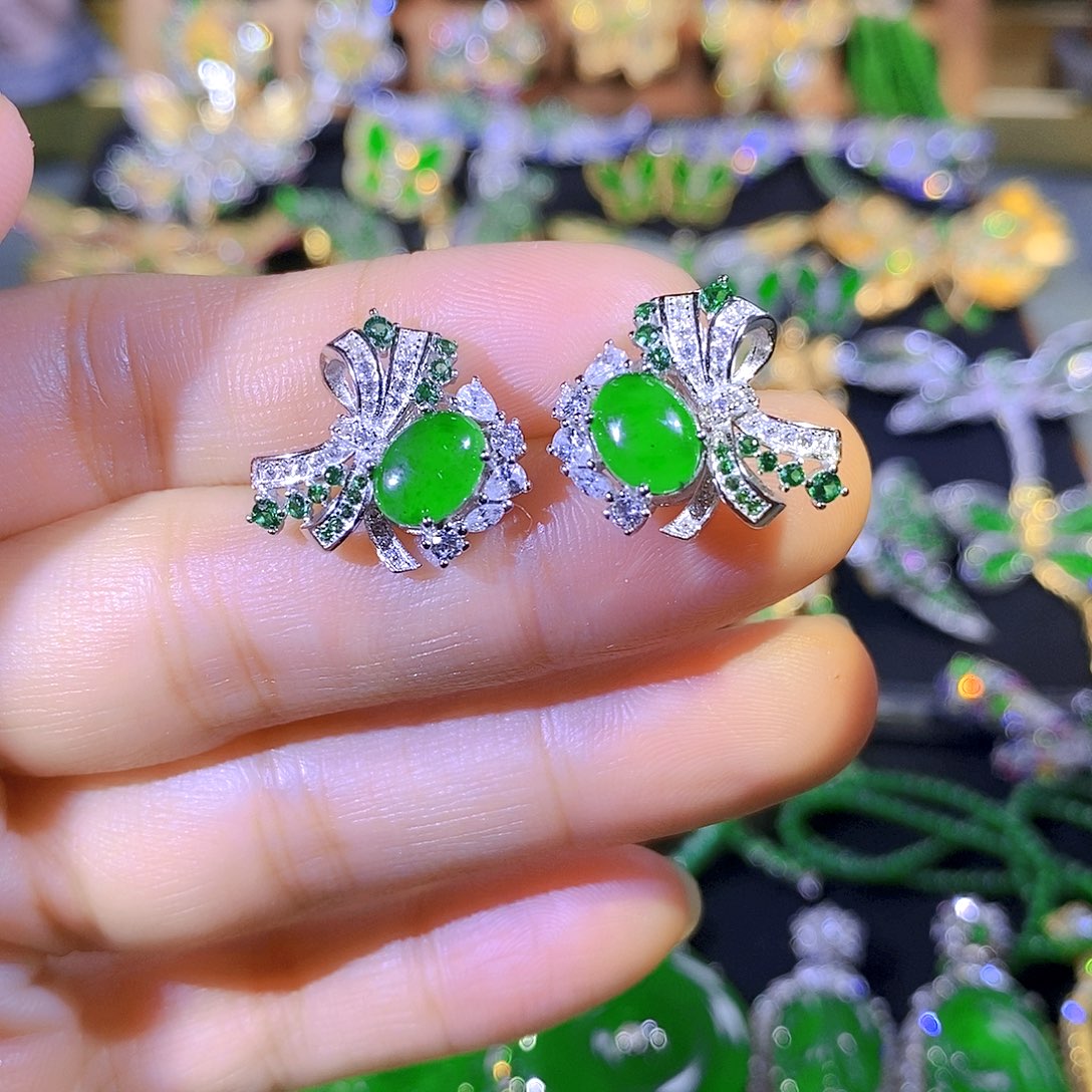 吊坠(不含链)银S925镶嵌翡翠