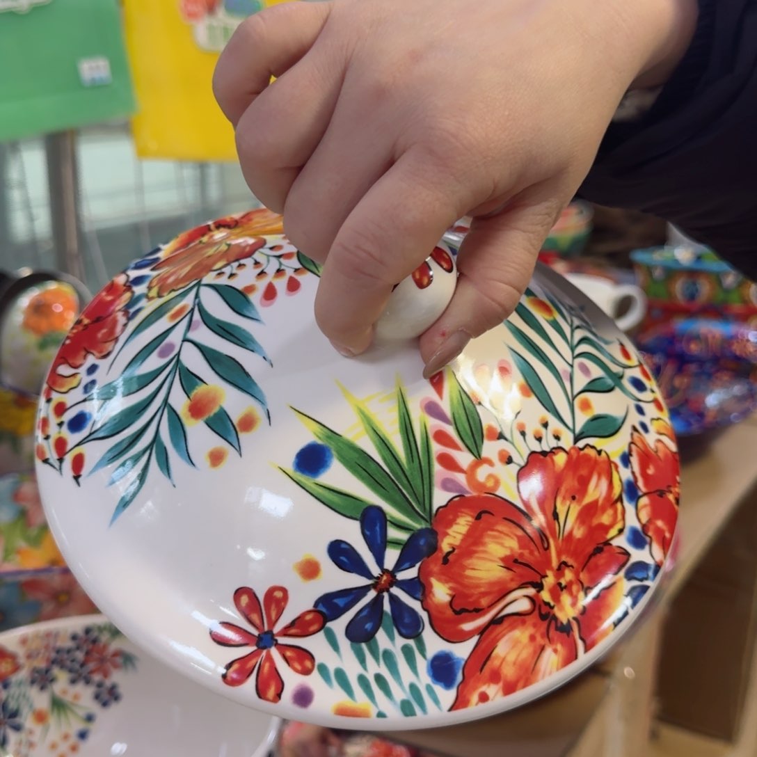 陶瓷繁花盖子一只看图