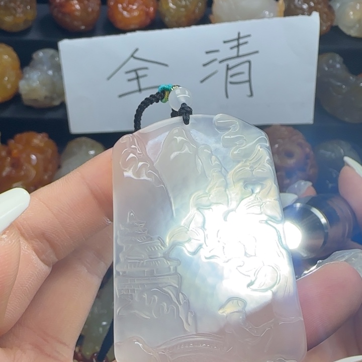 玛瑙/玉髓合金吊坠