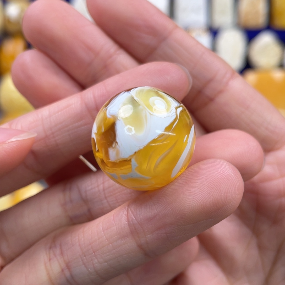 蜜蜡裸石未镶嵌琥珀蜜蜡珠子卡22.4mm