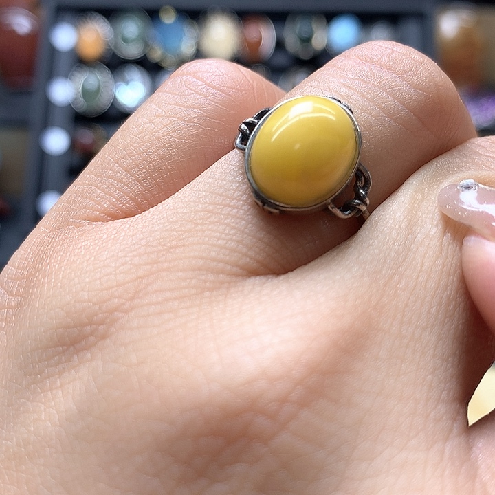 水晶水晶戒指银S925镶嵌