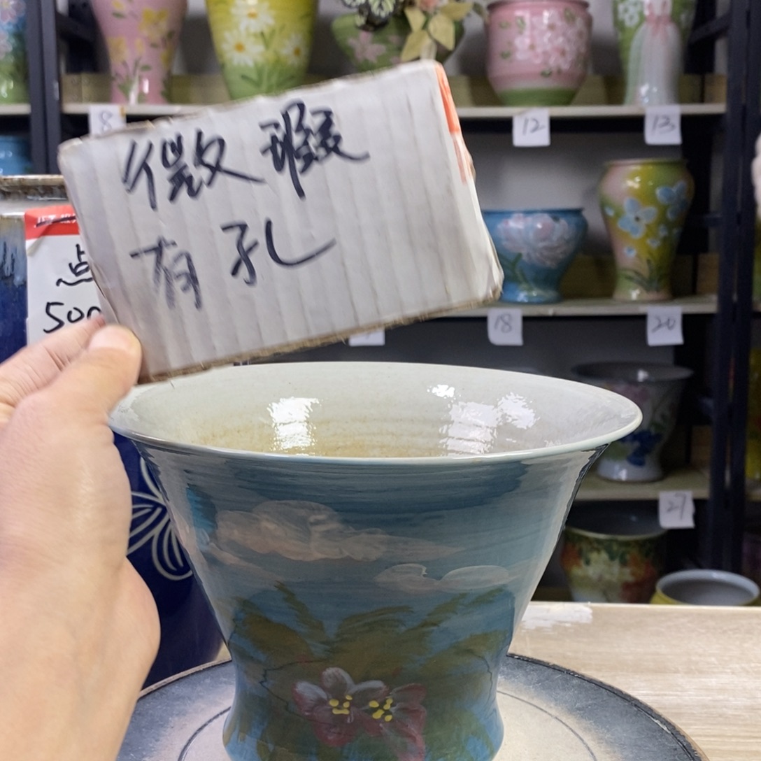 景德镇手工手绘陶瓷花盆