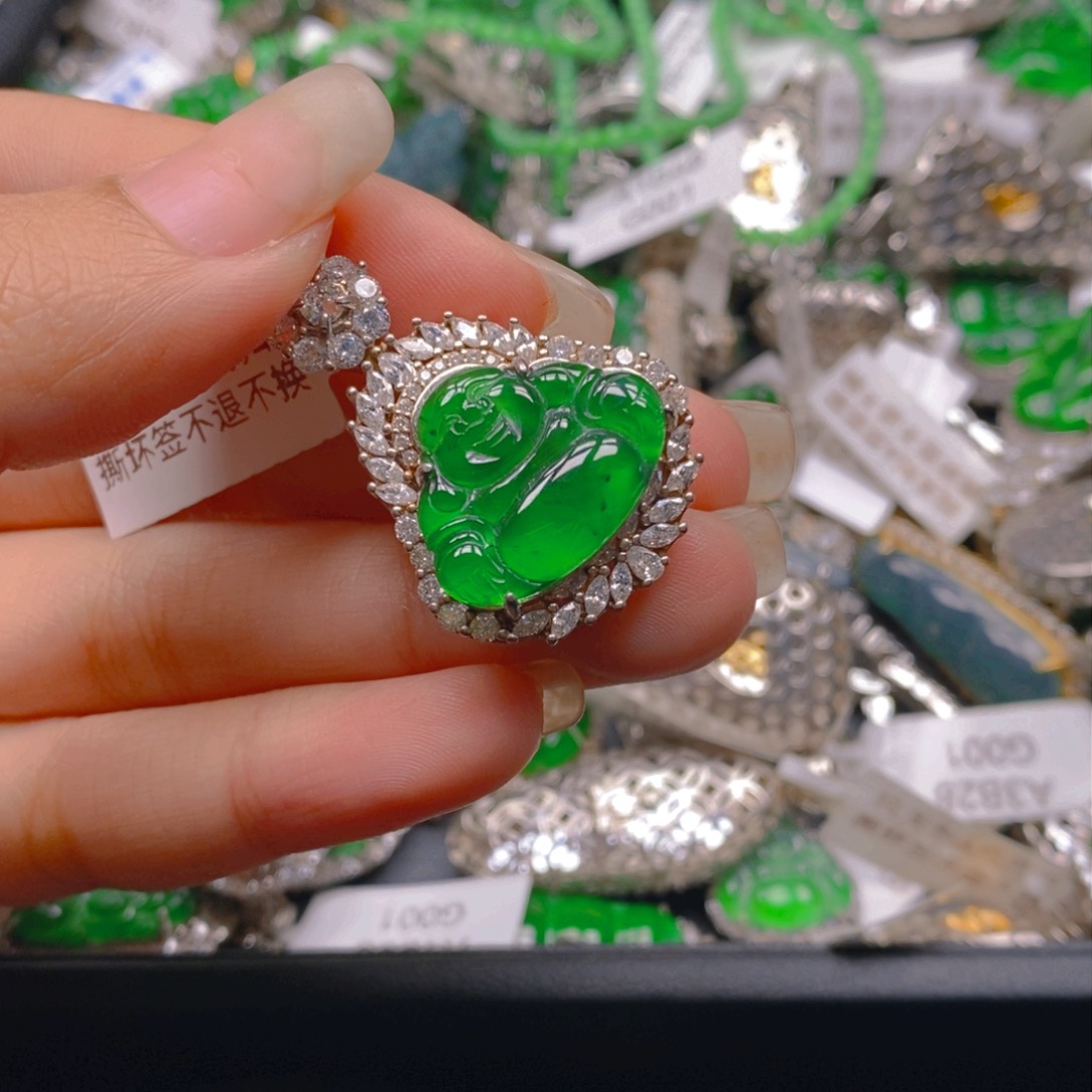 翡翠颈饰银S925镶嵌8888888888