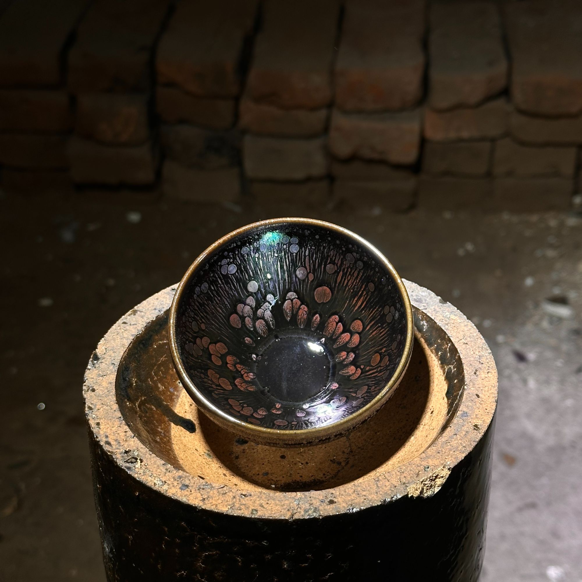 建窑建盏红彩油滴多样性发货