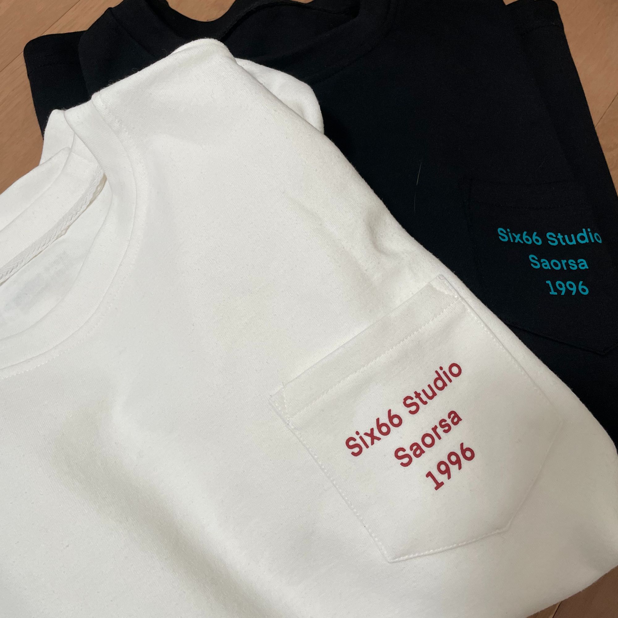 【SIX66】重磅机理纹圆领两色男女同款口袋卫衣