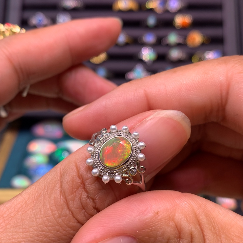 【闪购商品】欧泊戒指款式银S925镶嵌