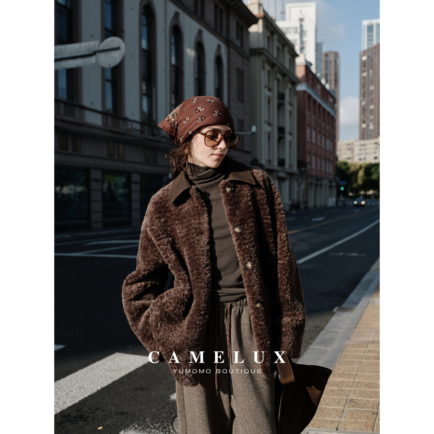 人造皮草 布朗尼皮草 绒翻领巴恩外套 QPA4006