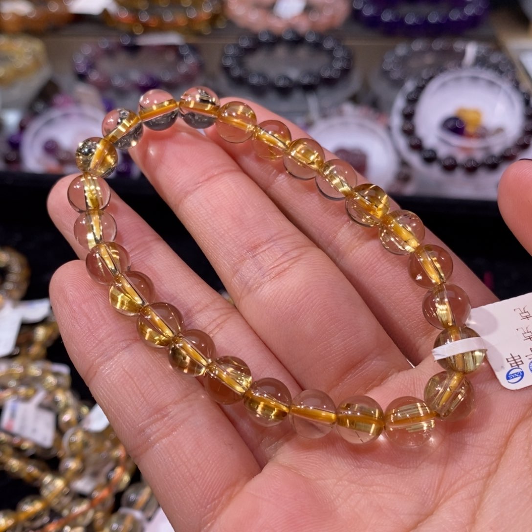 水晶手串未镶嵌金钛晶7.8+