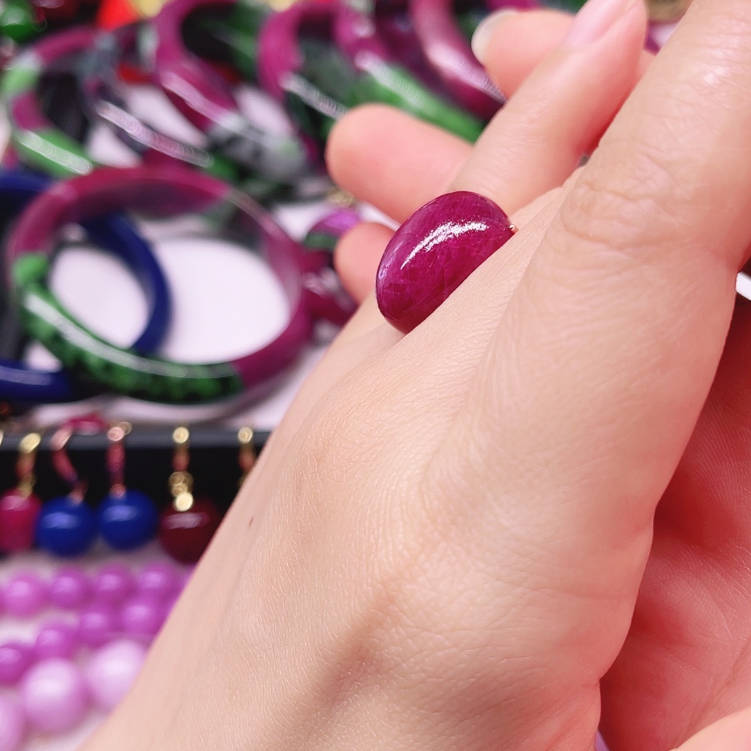 红宝石银S925镶嵌戒指