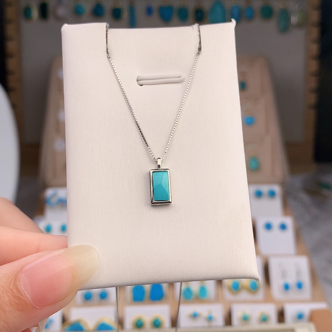 绿松石银S925镶嵌颈饰