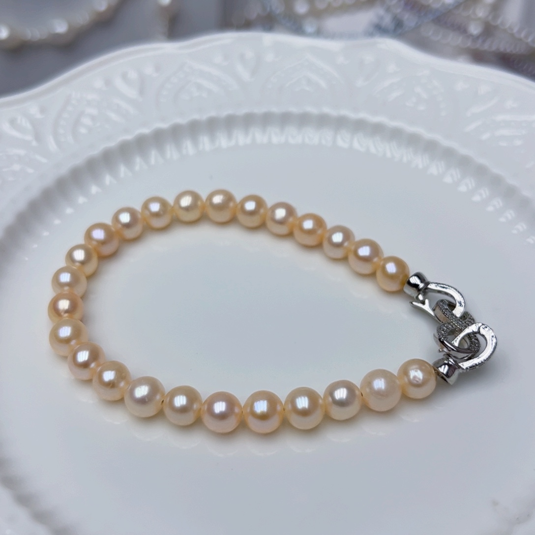 淡水珍珠手绳银S925镶嵌