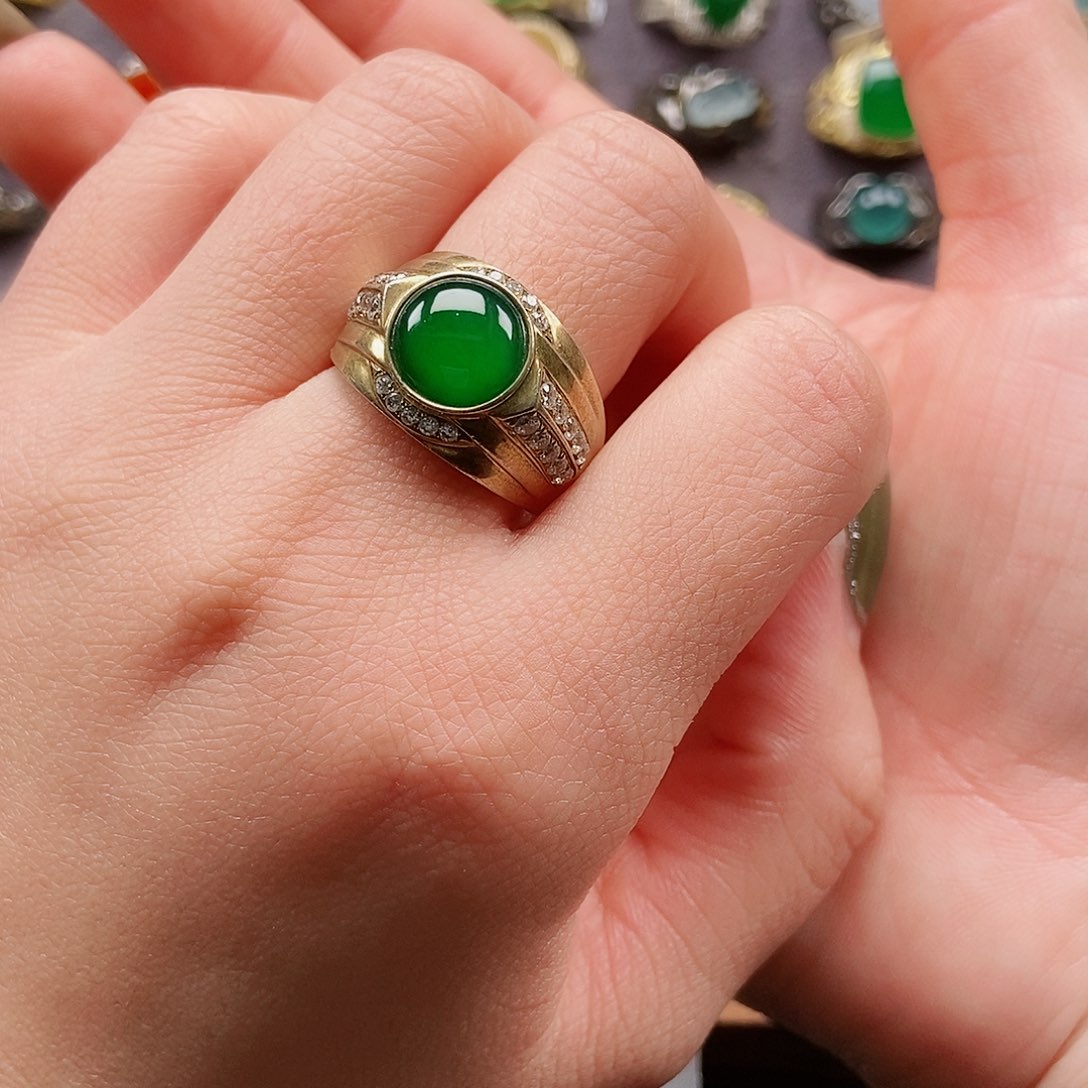 银S925镶嵌戒指翡翠天****7