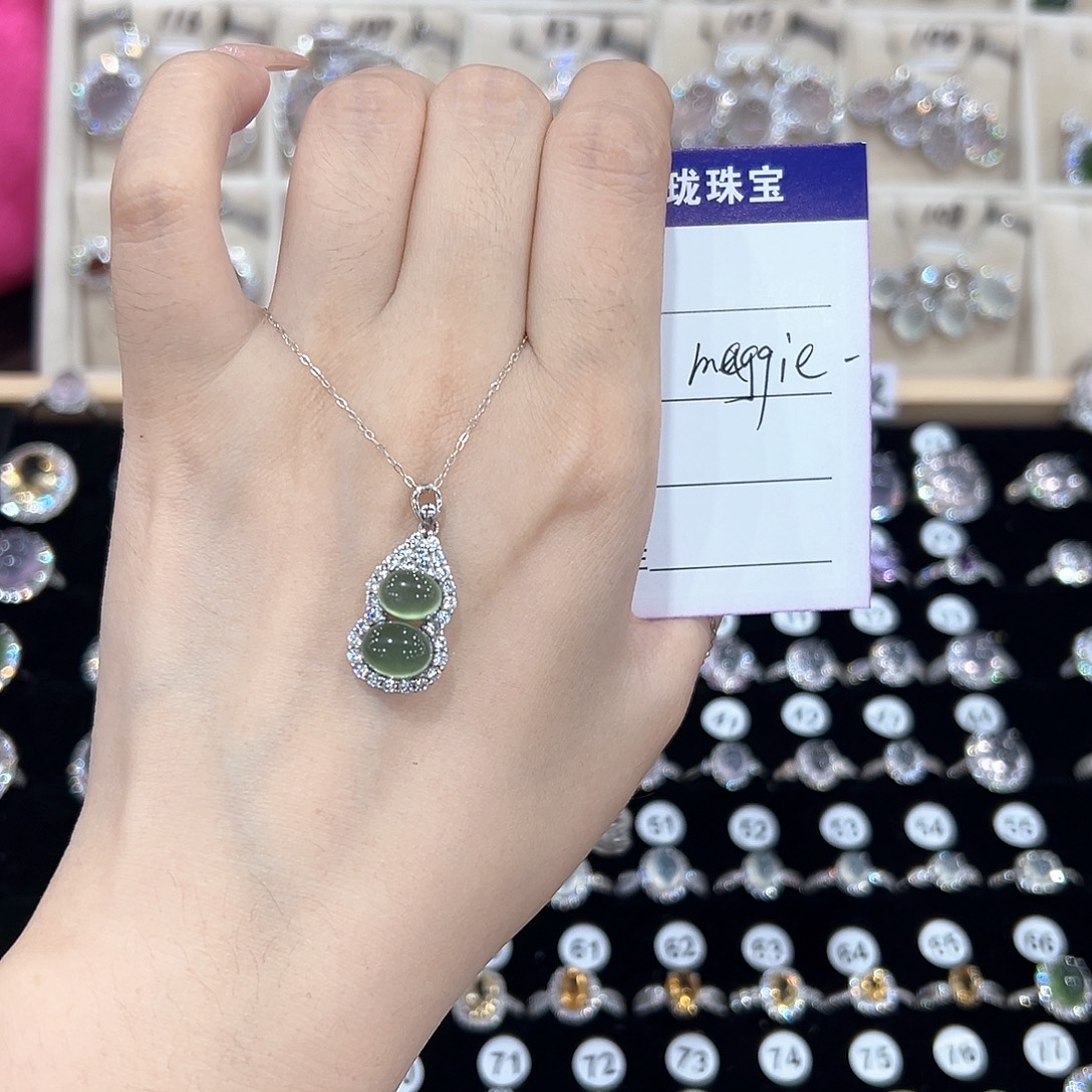 m***e银S925镶嵌戒指芙蓉石