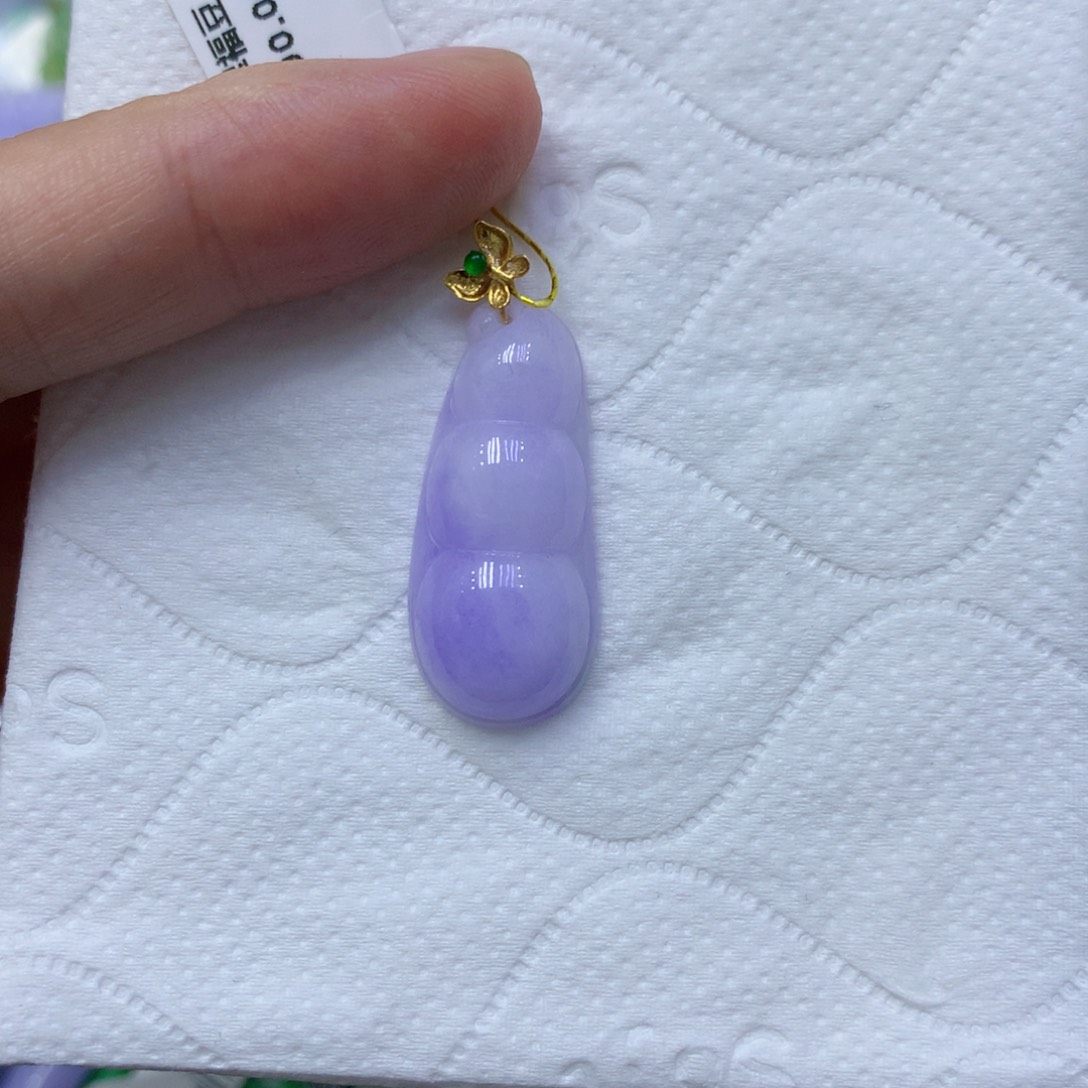 颈饰18K金镶嵌翡翠花*尧翡翠