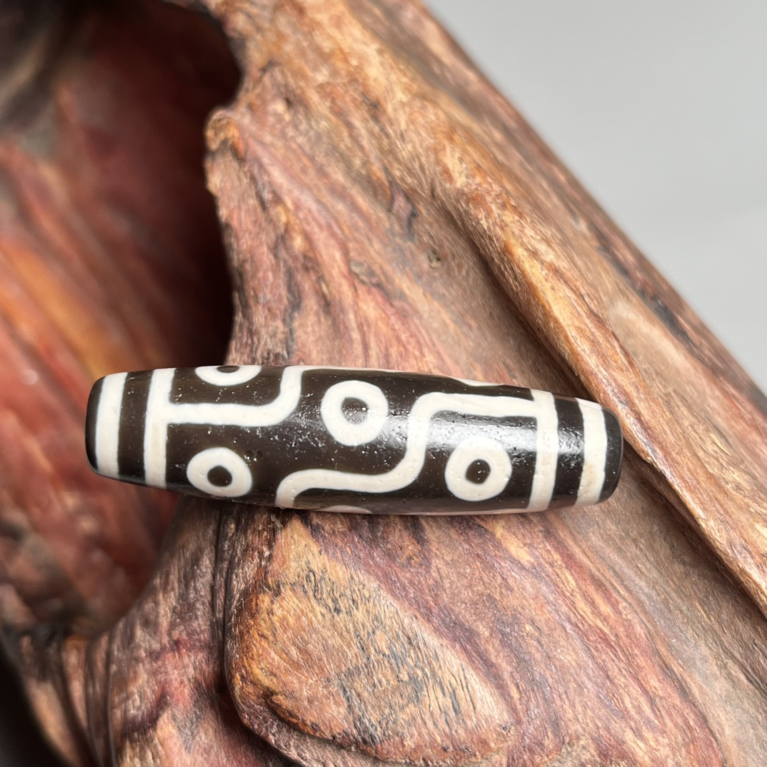 梵藏老料天珠老玛瑙黑白九眼天珠男女情侣款民族风挂件