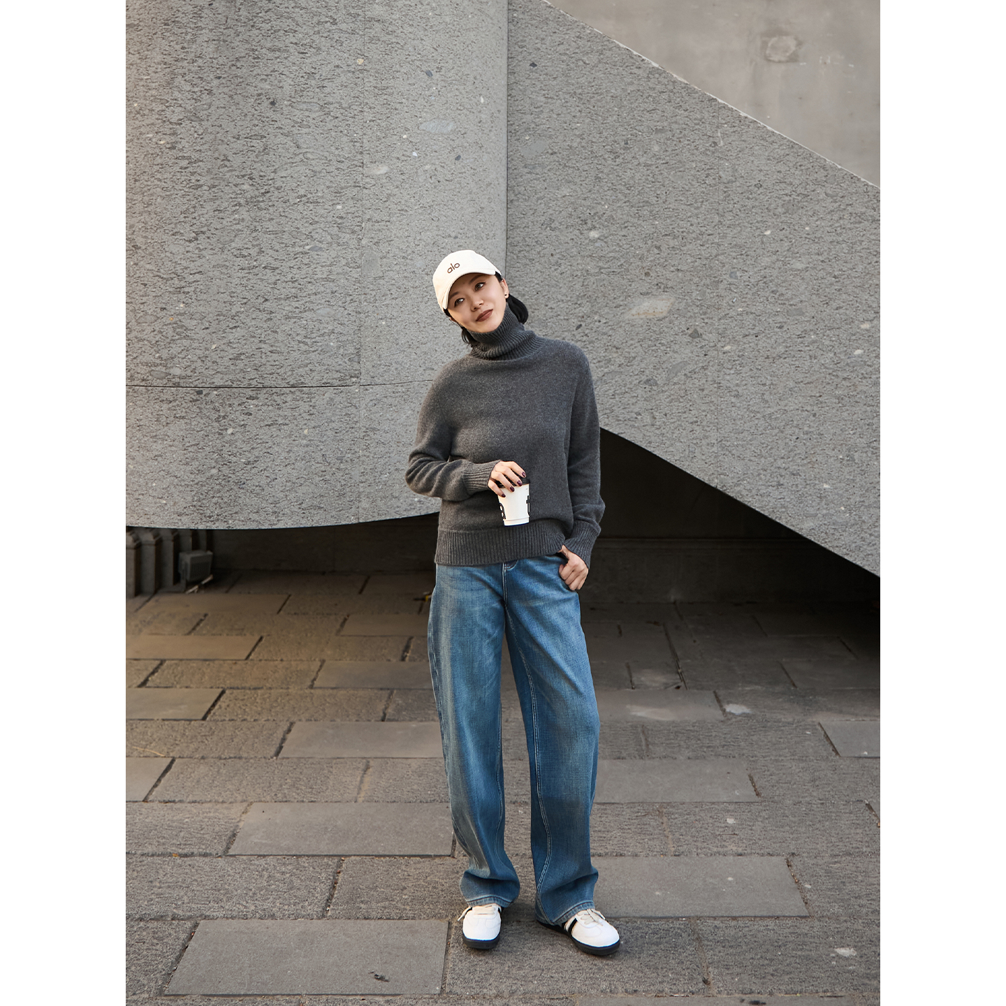 TOFOD 巴黎旧街 高端羊毛羽绒牛仔裤 调性香蕉裤宽松阔腿长裤