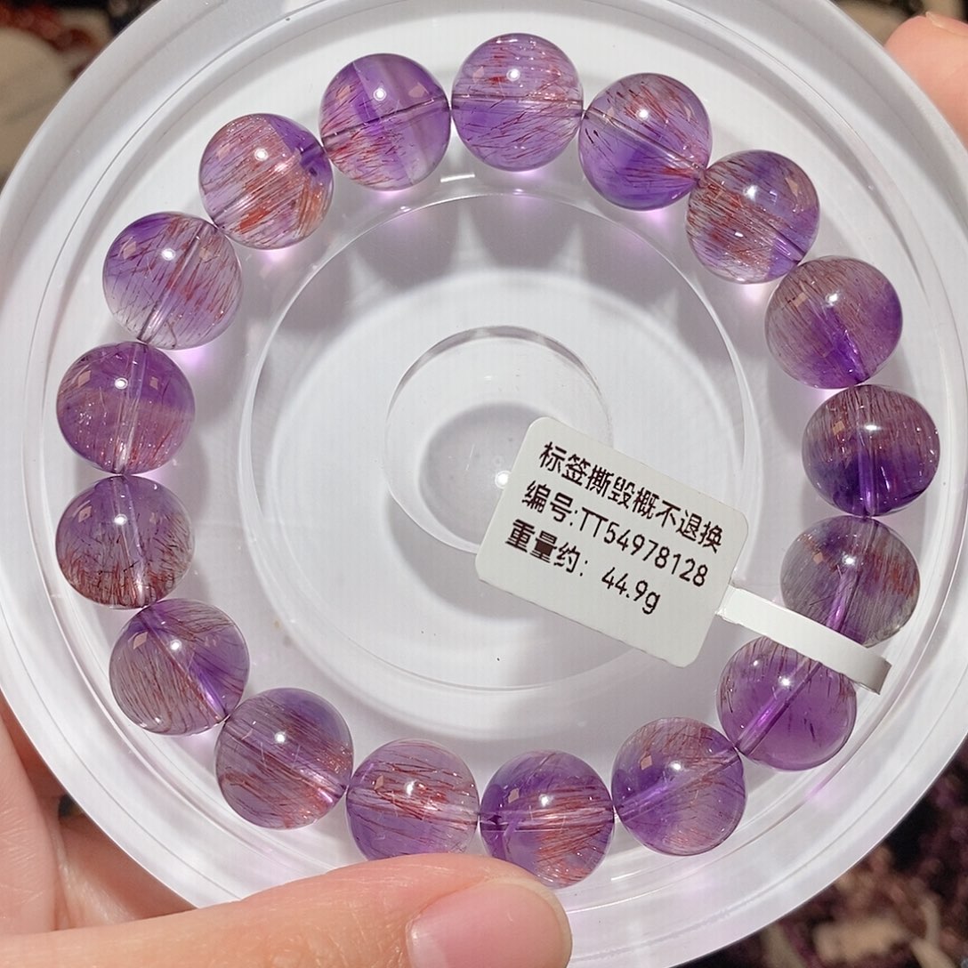 水晶手链未镶嵌F粉紫超七12.2