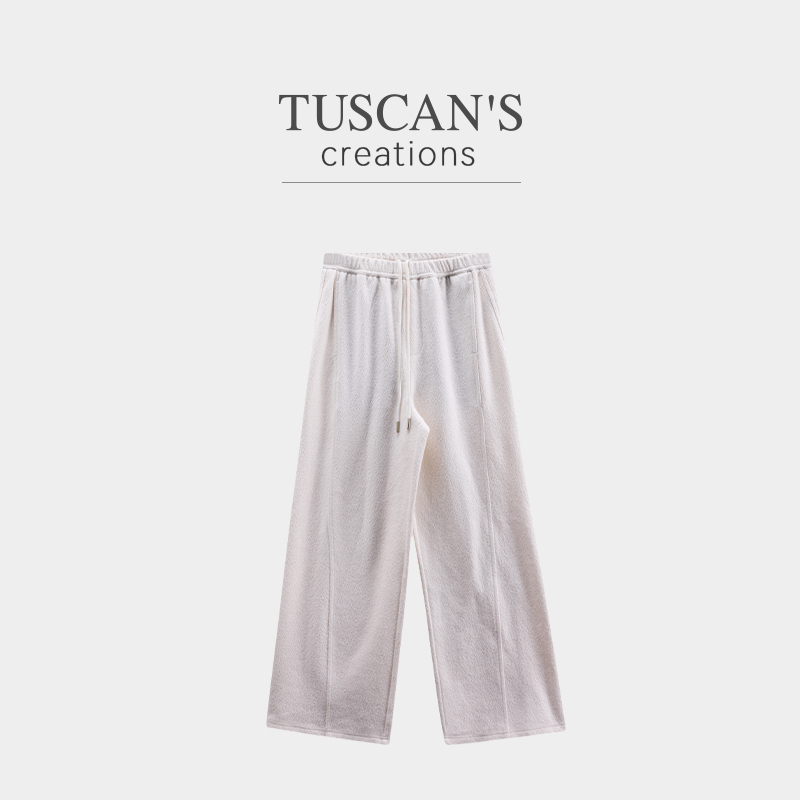 TUSCAN'S CREATIONS秋冬松紧腰宽松百搭直筒裤休闲裤女双鱼女装
