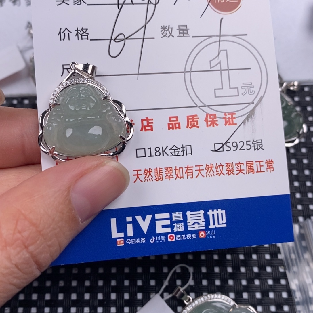 用***7翡翠银S925镶嵌颈饰
