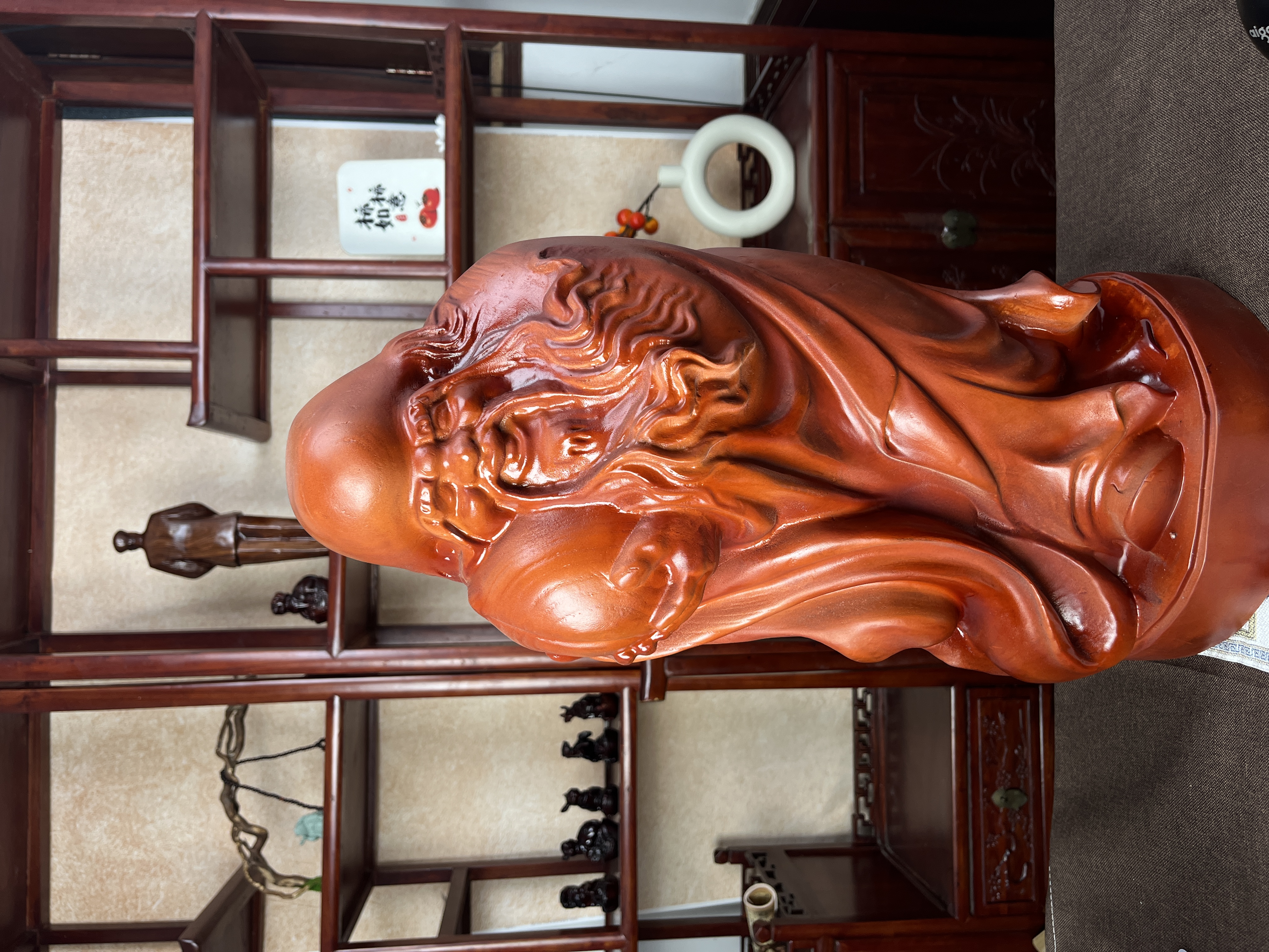 寿星木雕摆件实木客厅装饰乔迁开业送礼工艺品