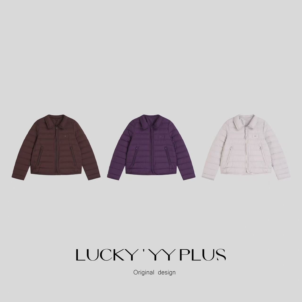 LUCKYYY 小翻领排骨絎线充绒轻便保暖90白鸭绒羽绒服B2366