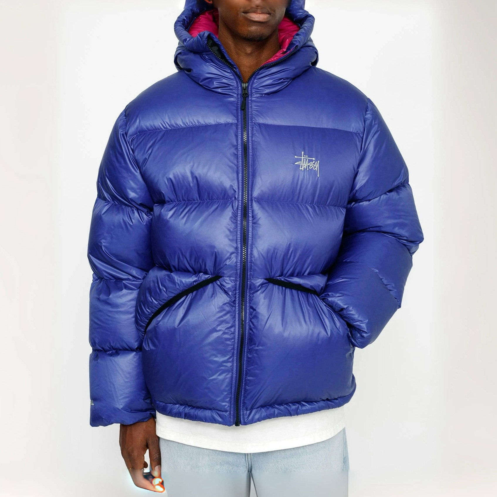 2960原单 潮牌刺绣Logo 男女同款运动型撞色连帽丝绵 棉服 棉袄