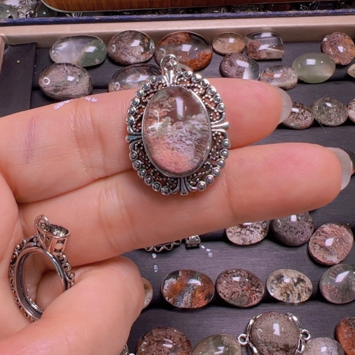 水晶手链银S800镀金镶嵌浪**丶